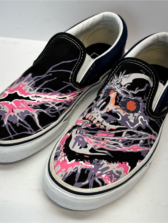 Vans Other - Vans Zap Skull Classic Slip On Glow In Dark Sneakers Shoes Black Men 6/W 7.5